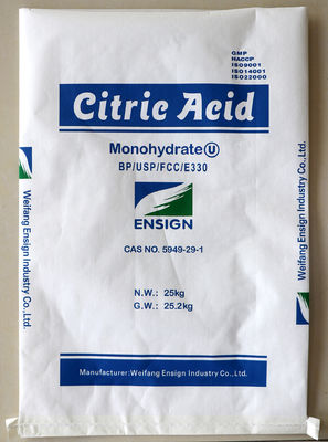 Acido citrico monoidrato bianco inodore USP CAS 5949-29-1