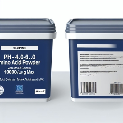 Polvere di aminoacidi pH 4.0-6.0 con muffa 25UFC/g Max Totale colonie 1000UFC/g Max
