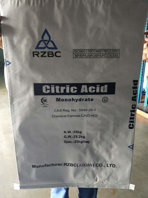 FSSC22000 Acido citrico monohidrato in polvere C6H10O8 Bianco cristallino